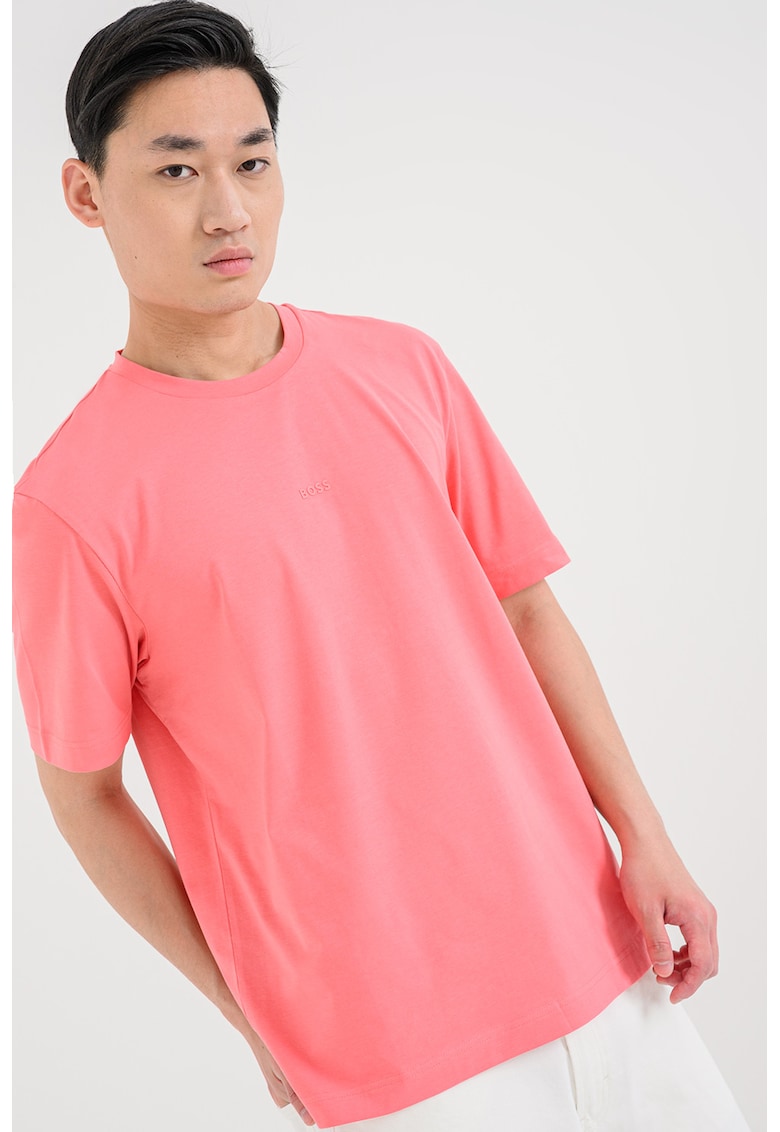 Tricou cu decolteu la baza gatului - Coral