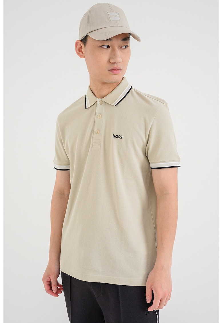 Tricou polo cu logo - Verde pal