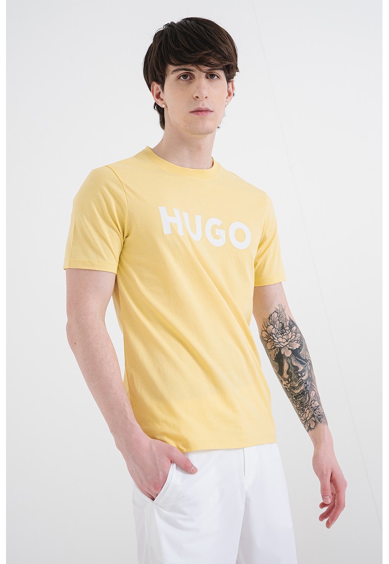 Tricou regular fit cu logo cauciucat Dulivio