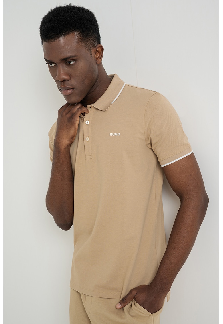 Tricou polo slim fit Dinoso - Maro nisip