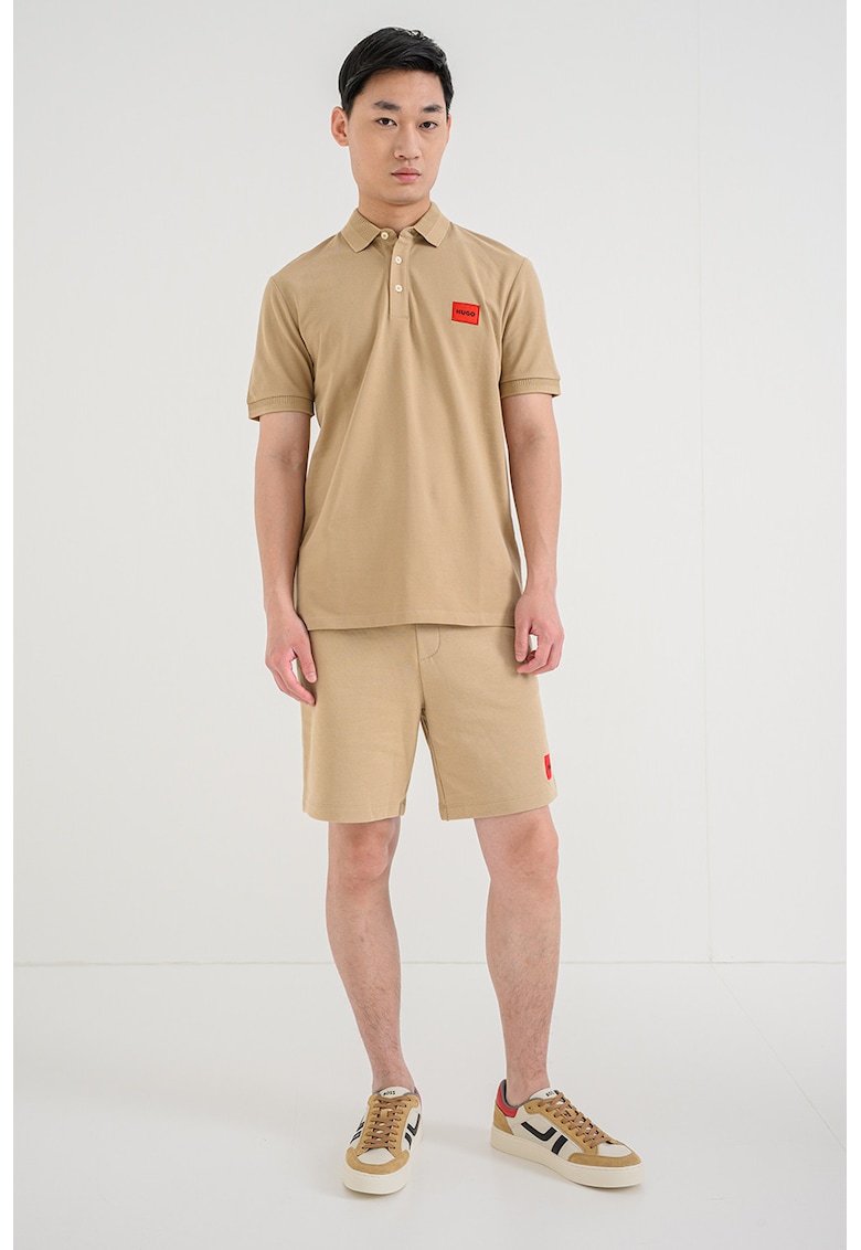 Tricou polo slim fit Dereso - Maro nisip
