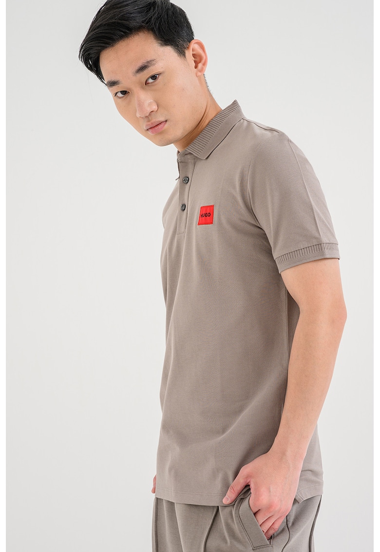 Tricou polo slim fit Dereso - Grej
