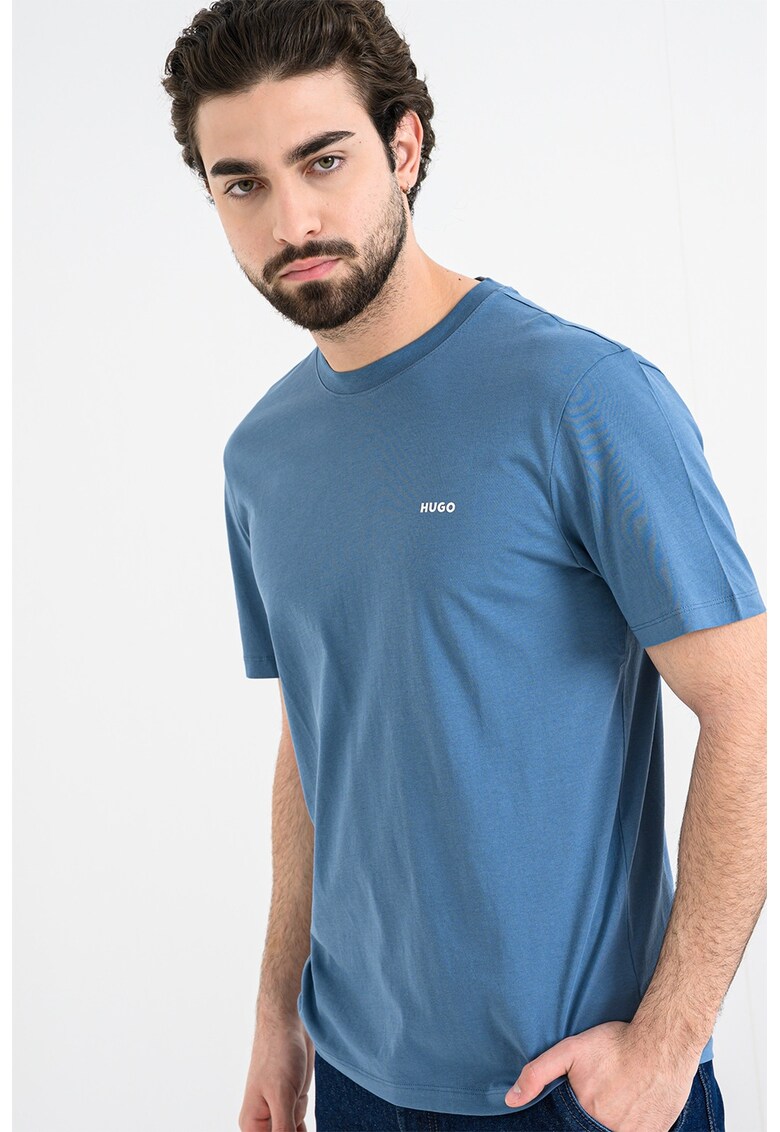 Tricou din bumbac Dero - Albastru prafuit/Albastru
