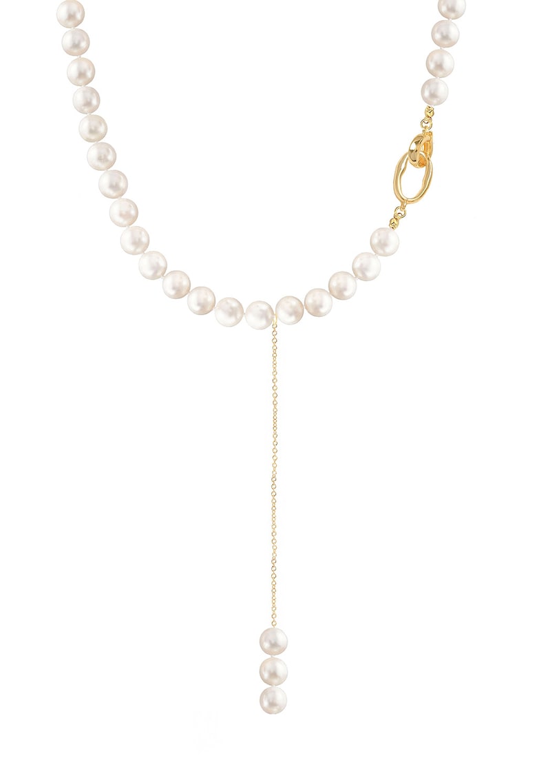 Colier placat cu aur de 18K decorat cu perle sintetice