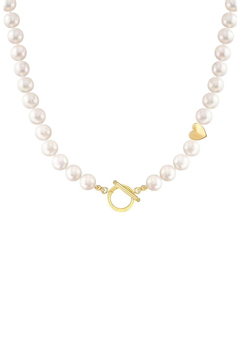 Colier de otel inoxidabil placat cu aur de 18K - Alb/Auriu