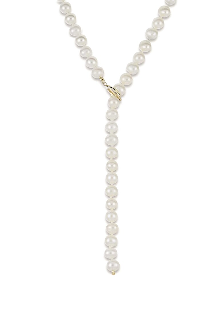 Colier placat cu aur de 18K cu perle - Alb/Auriu
