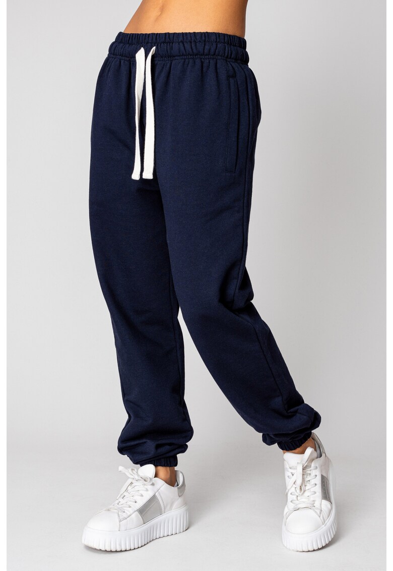 Pantalon lung din Bumbac Navy 18801 - Bleumarin