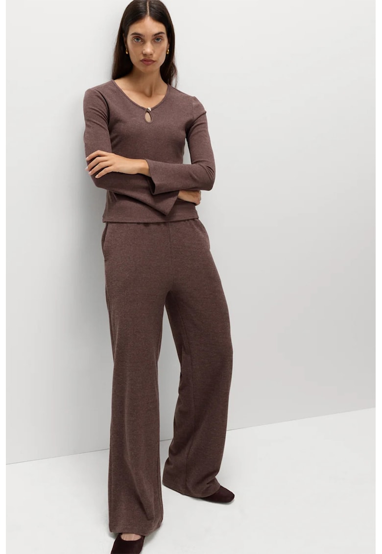 Marks Spencer Bluza slim fit cu decupaj - Maro