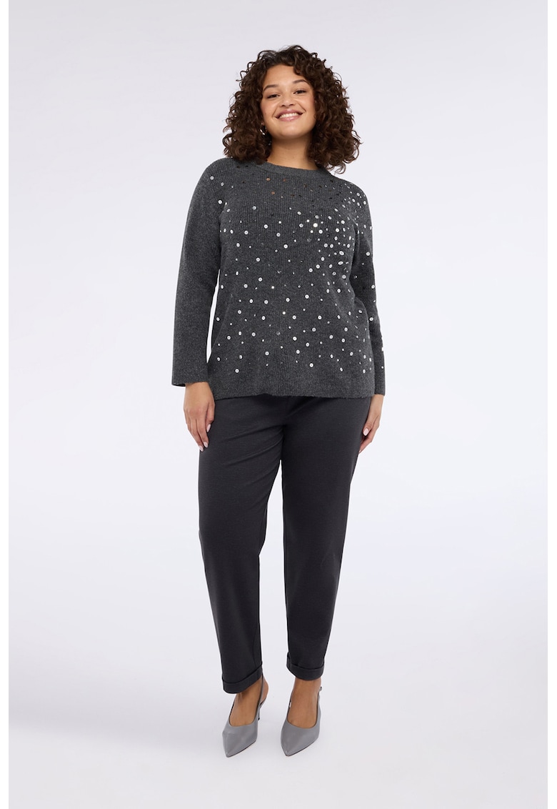 Pantaloni conici cu nasturi - Gri