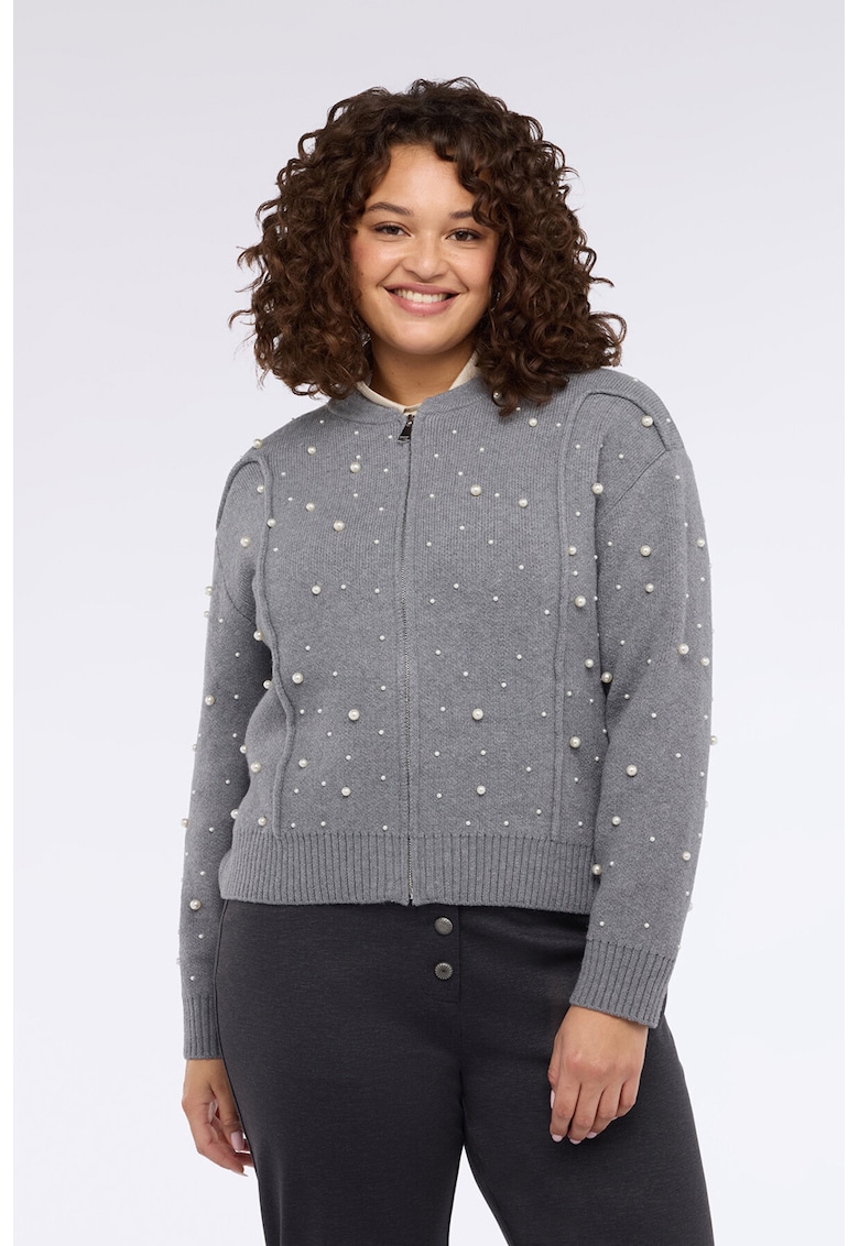Cardigan cu perle sintetice