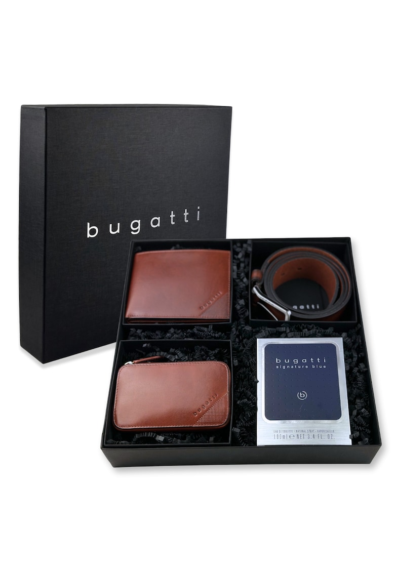 Set cadou de lux pentru barbati - 42127753 - sosete - portofel - portchei - curea piele naturala