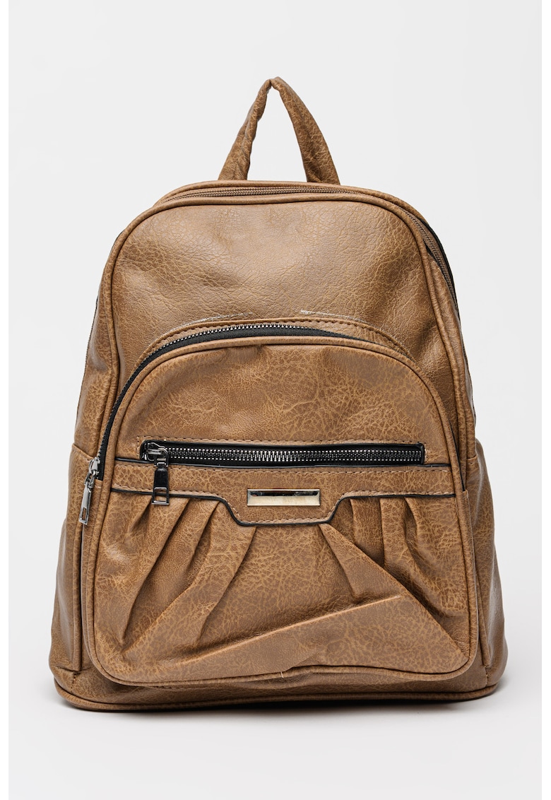 Rucsac de piele ecologica cu buzunare cu fermoar