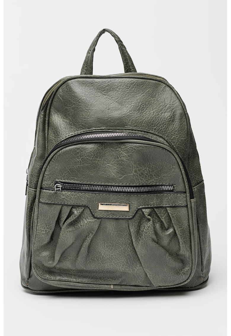 Rucsac de piele ecologica cu buzunare cu fermoar