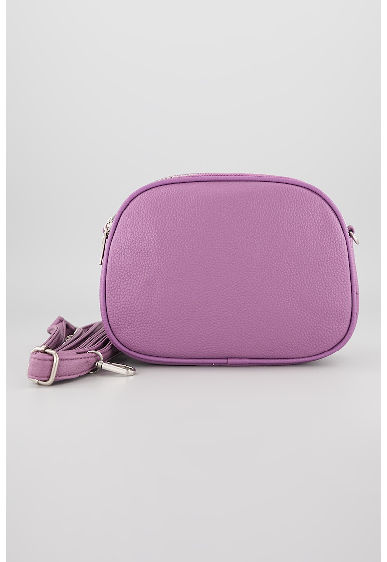 Geanta crossbody cu bareta detasabila si model uni - Violet