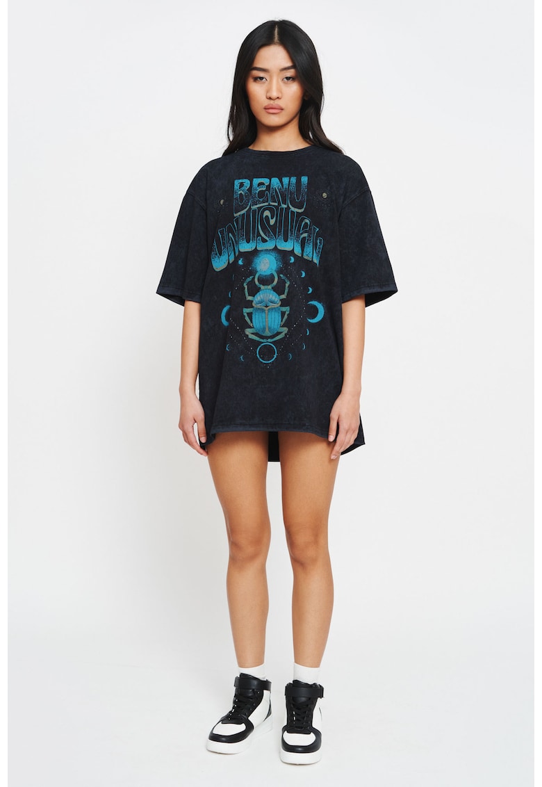 Tricou de dama cu imprimeu scarab - Negru