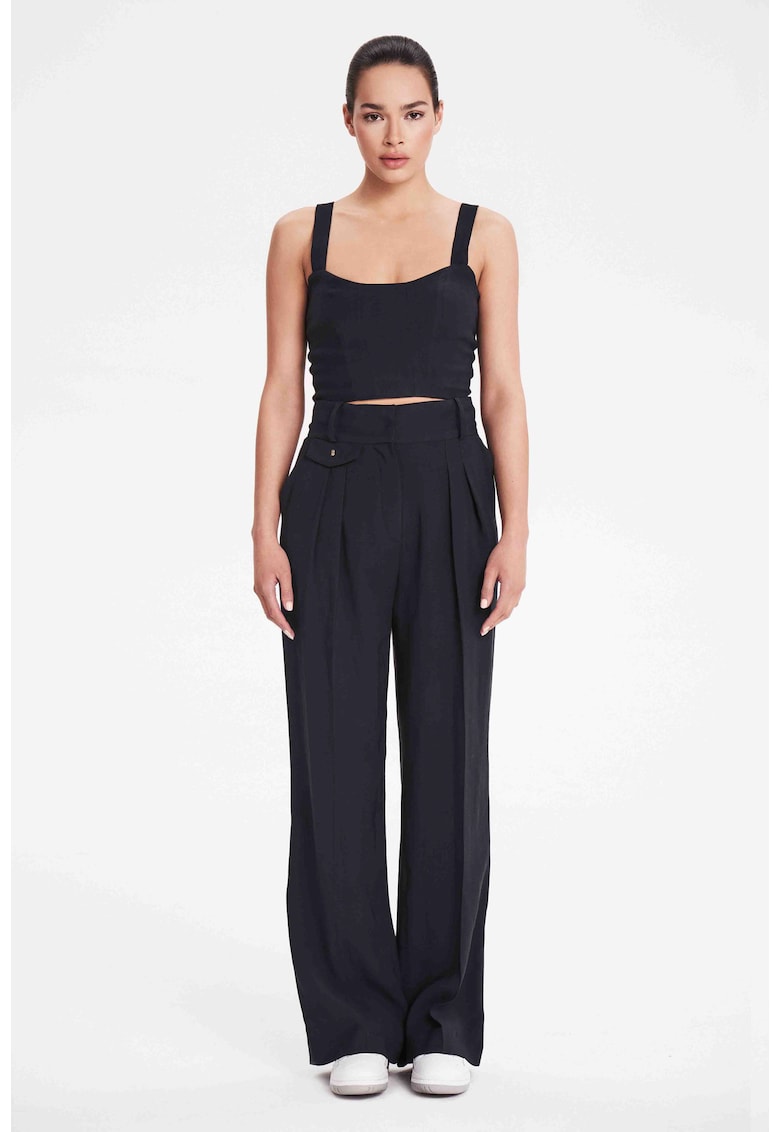Top de dama pe bretele bleumarin - Bleumarin