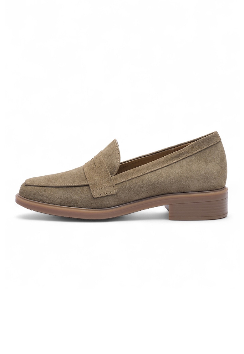 Pantofi loafer uni din piele intoarsa Beatrice - Kaki