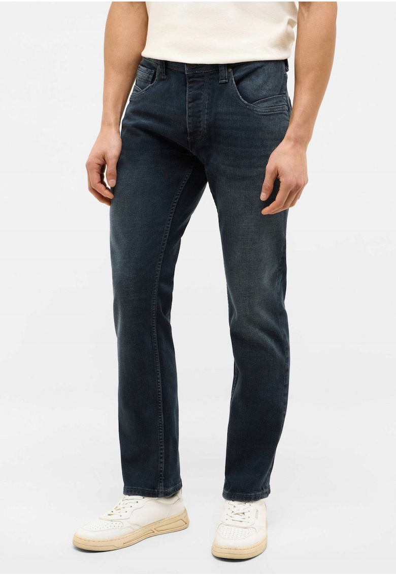 Blugi Barbati - Michigan - Straight Fit - Talie Medie - Fermoar - Lungi - 5 Buzunare - Bumbac - Elastan - W32-L32 US - Albastru