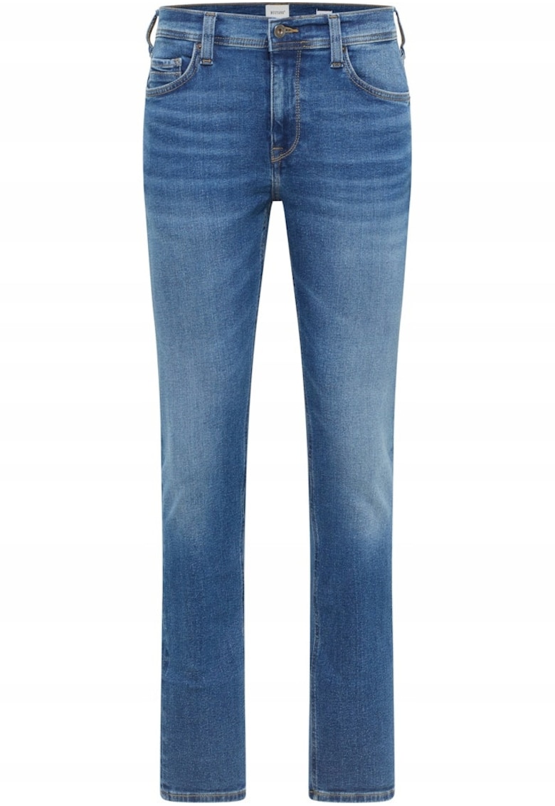 Blugi Barbati - Vegas Slim - Slim Fit - Talie Medie - Lungi - Fermoar - 5 Buzunare - Bumbac - W34-L32 US - Albastru