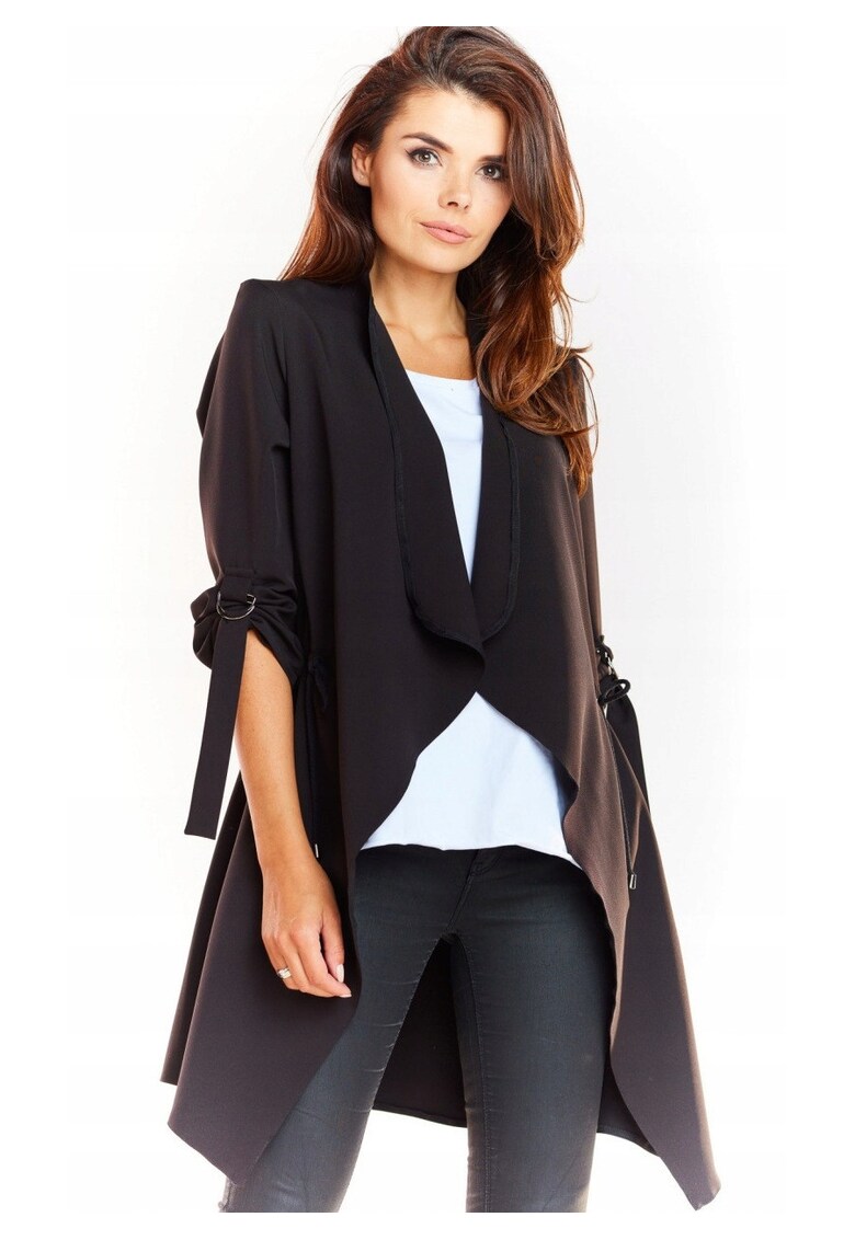Cardigan Femei - Negru - L/XL - 95% Poliester - Croi Lejer