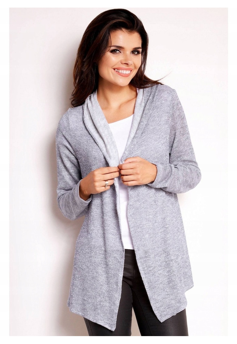 Cardigan femei albastru - material maneci lungi - Gri albastrui