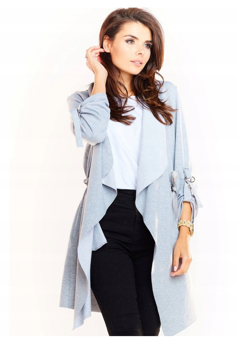 Cardigan gri din bumbac - L/XL - 95% bumbac - 5% elastan