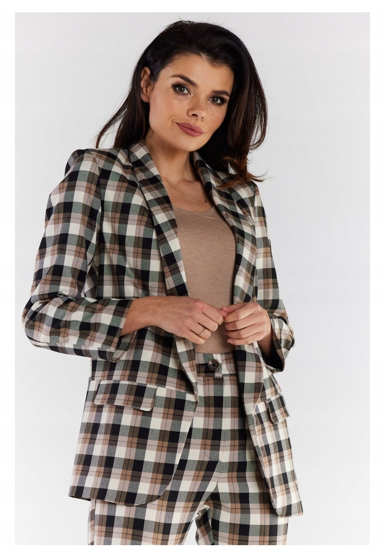 Sacou de slim fit - multicolor - Maro cafeniu