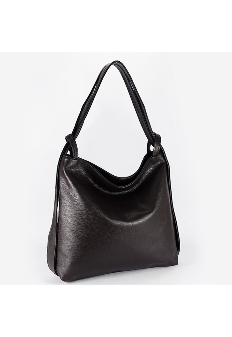 Geanta din piele naturala 2 in 1 8919 132 - Maro - 33x35x10