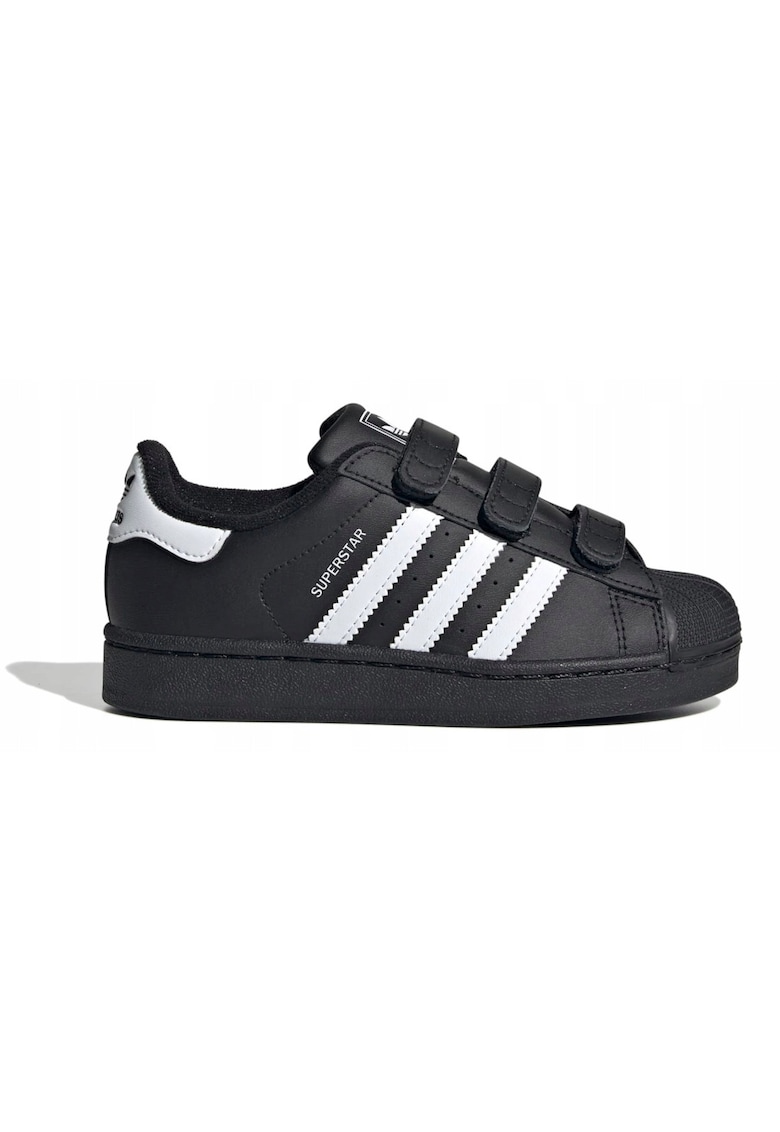 Pantofi copii - SUPERSTAR - piele naturala - velcro - alb/negru