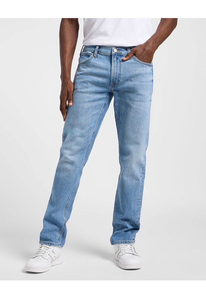 Blugi barbati Daren - bumbac - albastru - fermoar