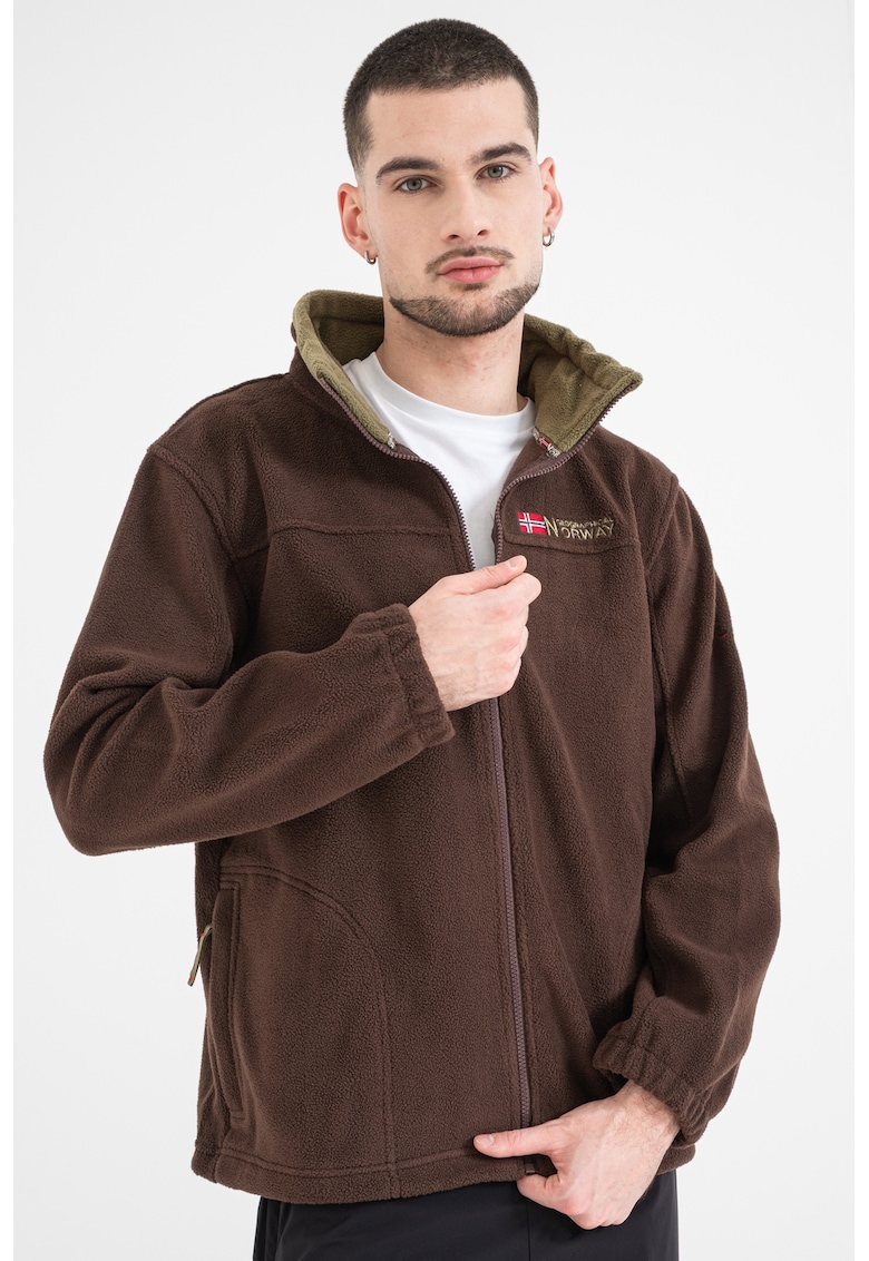 Jacheta din material fleece cu detaliu cu logo brodat Tamazonie