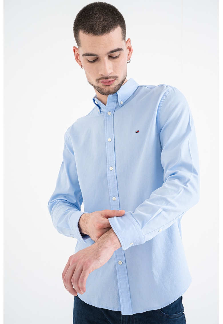 Camasa cu guler fixat cu nasturi - Albastru glaciar