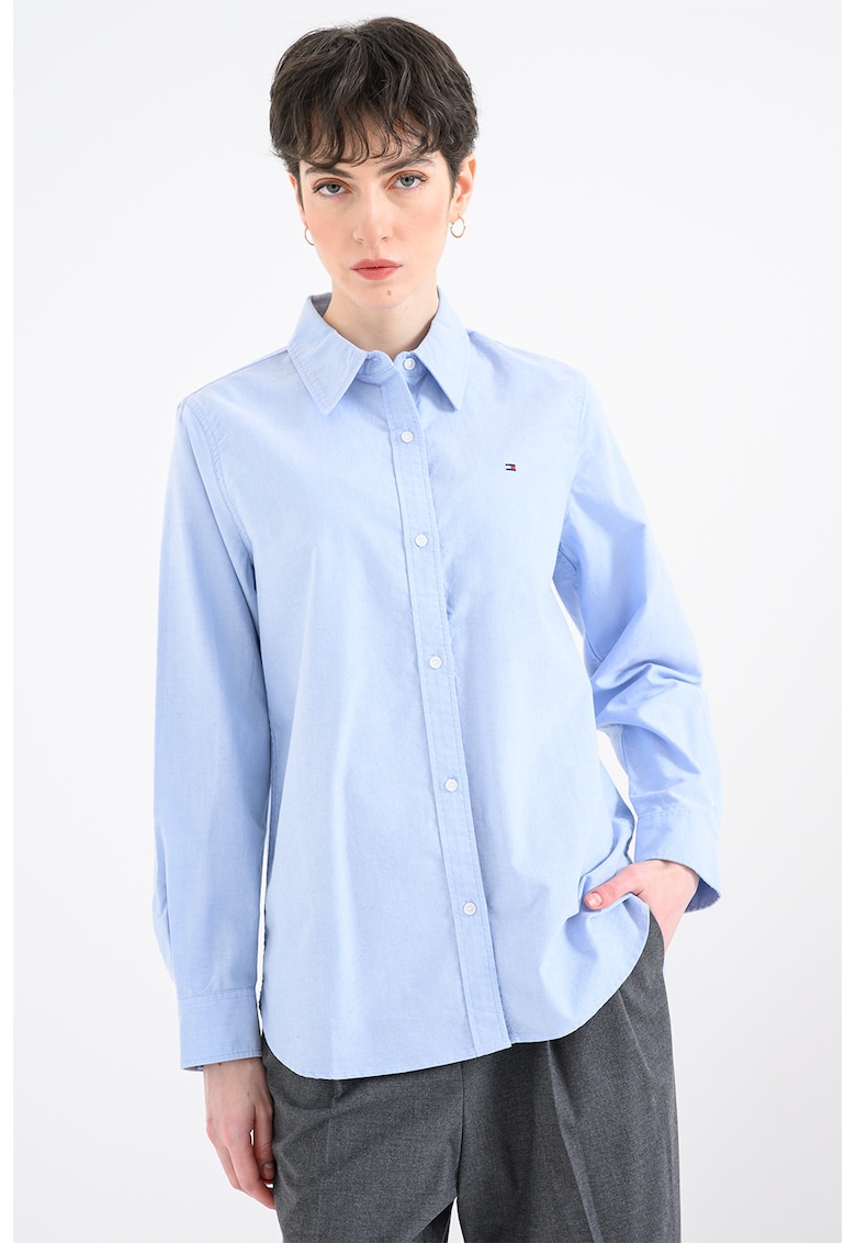 Camasa cu logo brodat discret - Albastru glaciar