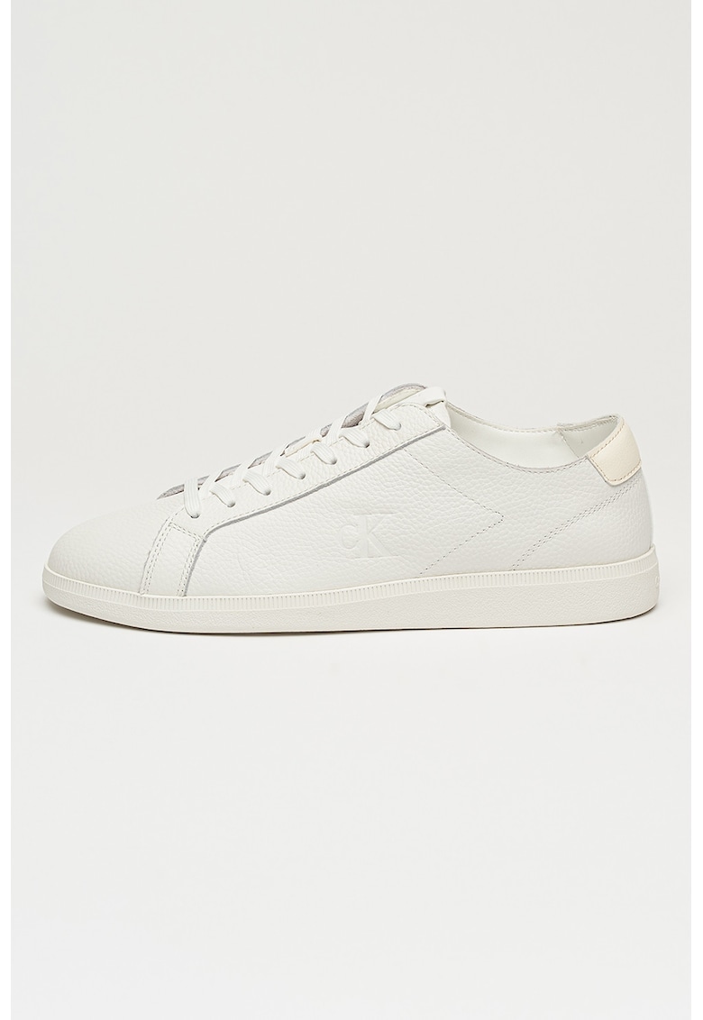 Pantofi sport din piele cu model uni Cupsole - Alb
