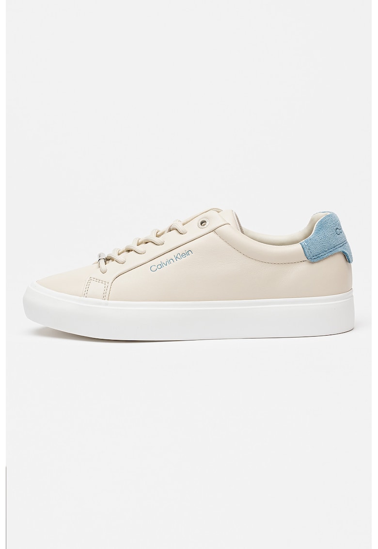 Pantofi sport cu talpa plata si varf rotund - Albastru prafuit/Maro nisip