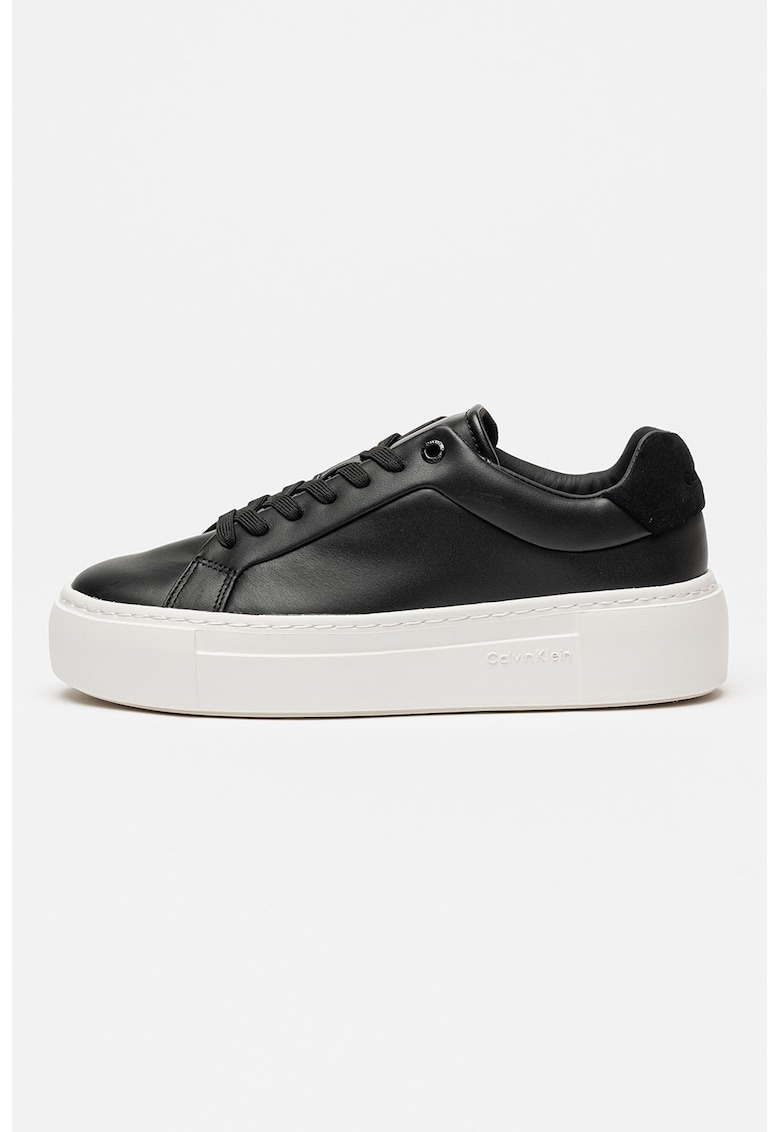 Pantofi sport low-cut din piele - Negru