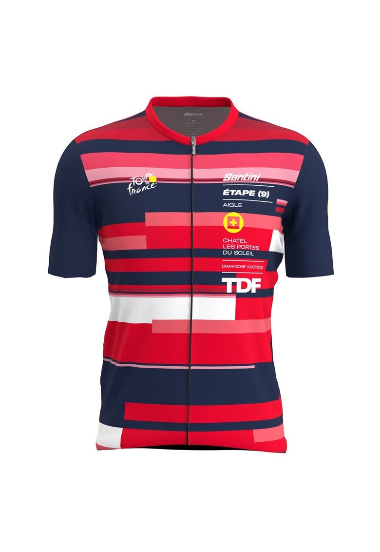 Tricou ciclism barbati Aigle Tour De France - Rosu/Albastru inchis