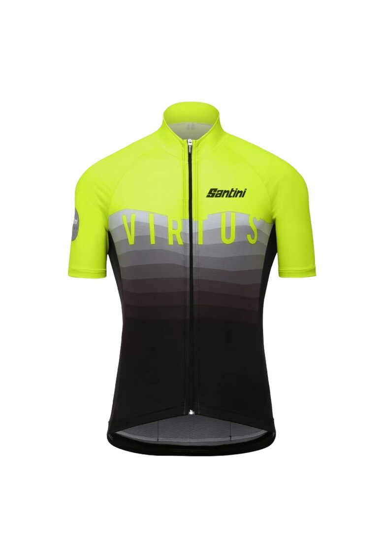 Tricou ciclism barbati Virtus Raglan - Negru/Verde lime