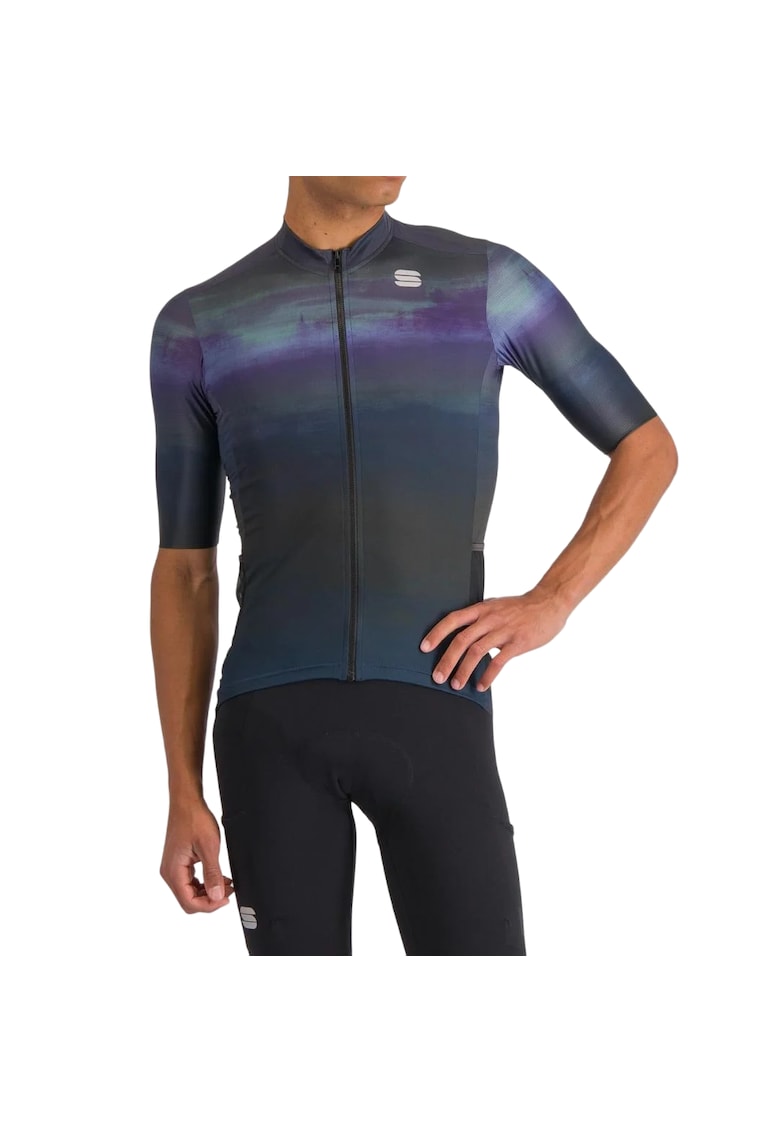 Tricou ciclism barbati Flow Supergiara SS 2024 - Negru/Bleumarin