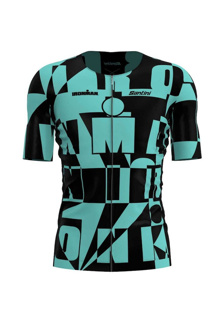 Tricou triatlon barbati Enigma X Ironman - Negru/Turcoaz