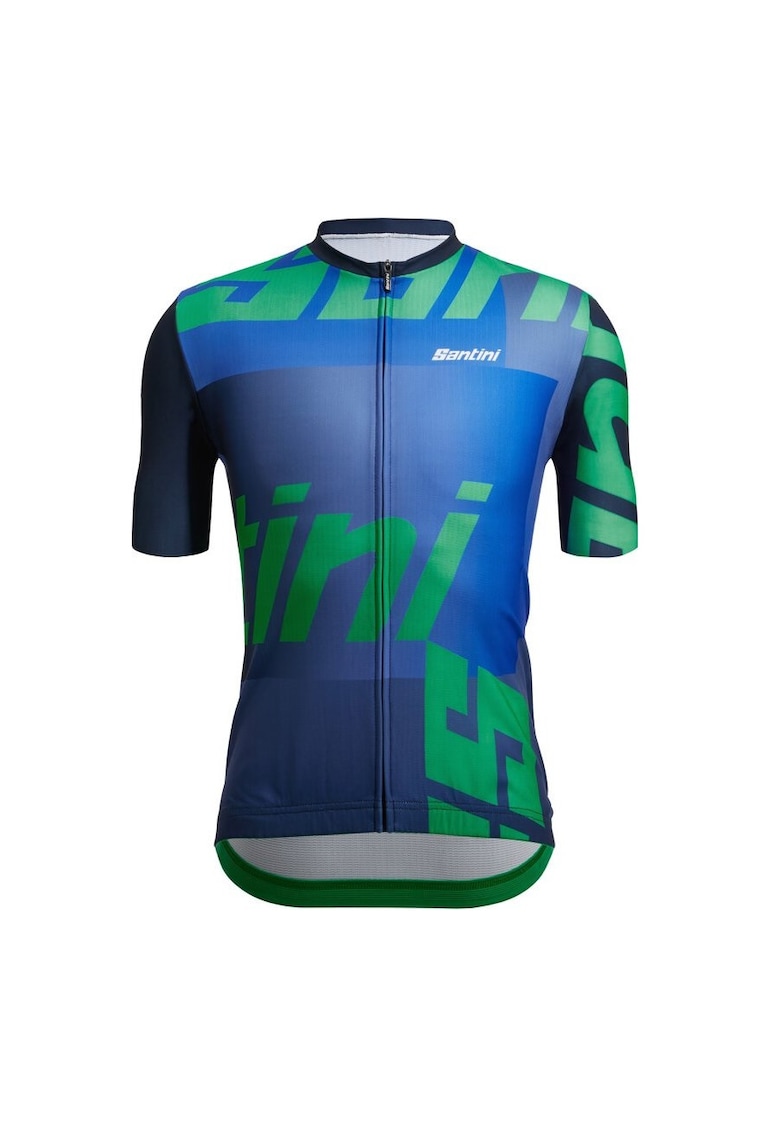 Tricou ciclism barbati Karma Logo - Verde/Albastru