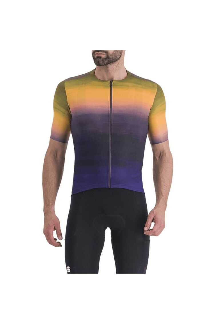 Tricou ciclism barbati Flow Supergiara - Galben/Mov