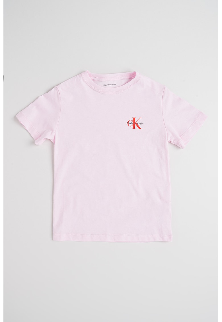 Tricou regular fit de bumbac cu logo - Roz