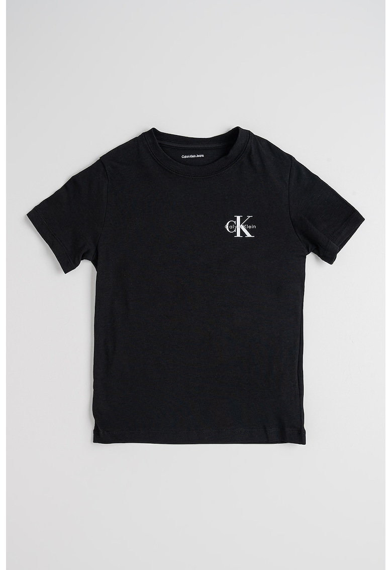 Tricou regular fit de bumbac cu logo - Negru