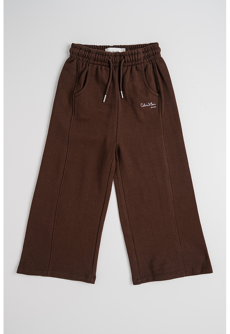 Pantaloni de trening din bumbac cu logo - Maro inchis