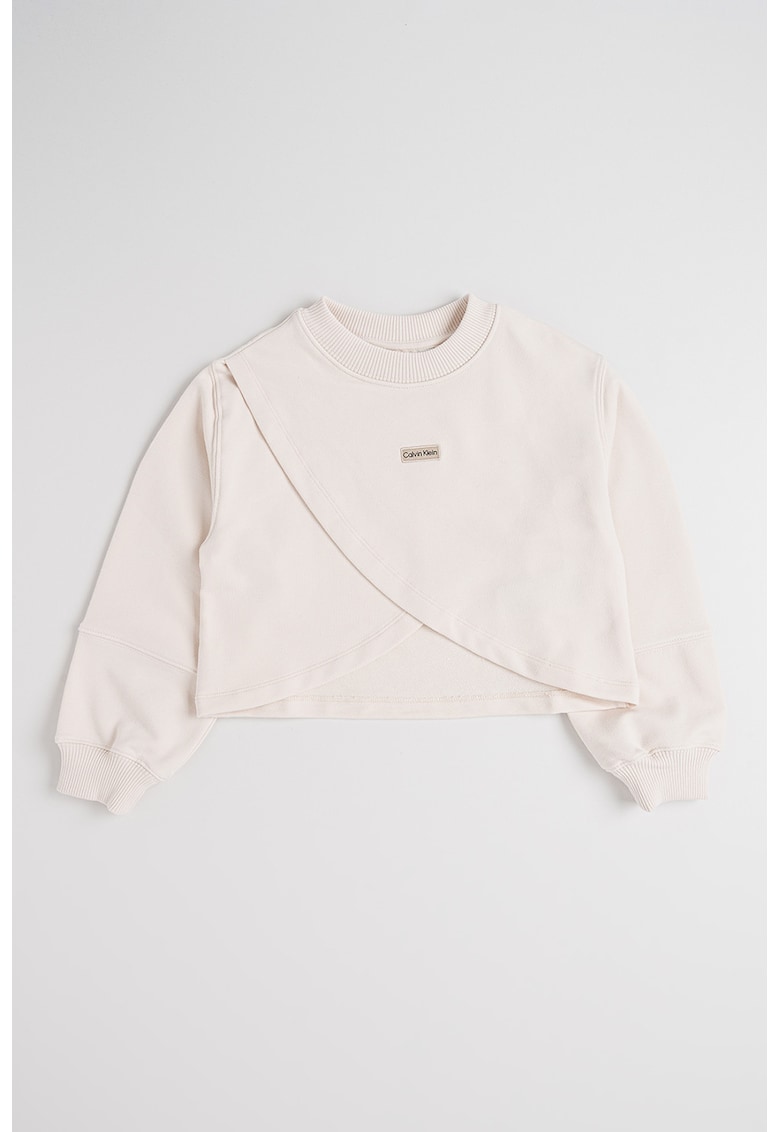 Bluza regular fit cu decolteu la baza gatului - Bej
