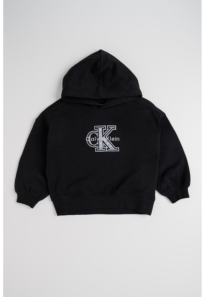 Hanorac cu imprimeu logo - Negru