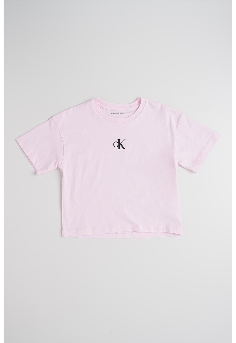 Tricou lejer din bumbac - Roz pastel