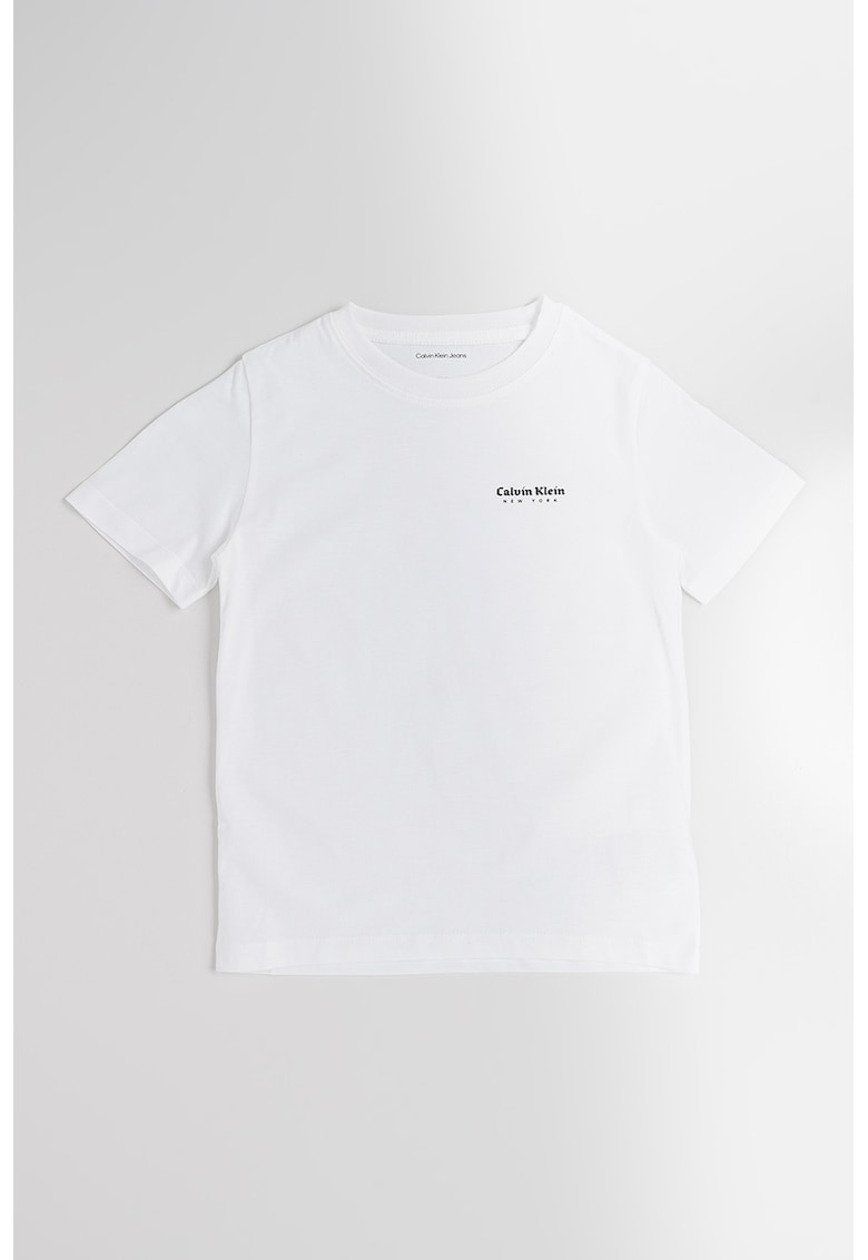 Tricou de bumbac cu logo - Alb optic