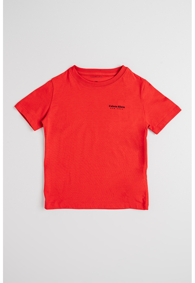 Tricou de bumbac cu logo - Rosu